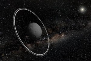 Artist Conception of Chariklo: Only known asteroid with Rings