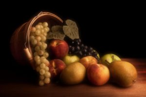 Overflowing fruit basket