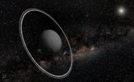Artist Conception of Chariklo: Only known asteroid with Rings