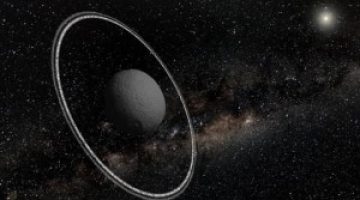 Artist Conception of Chariklo: Only known asteroid with Rings